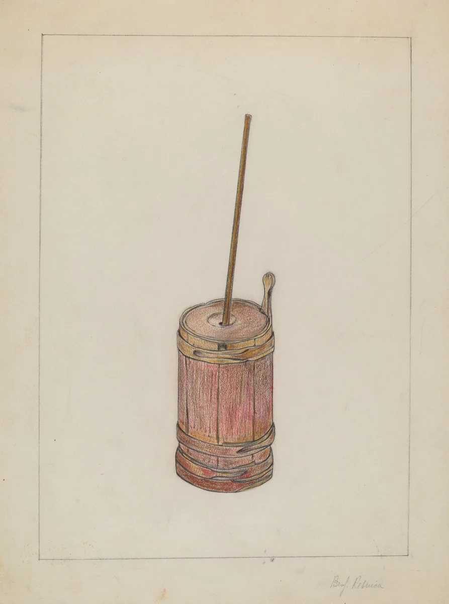 Butter Churn by Benjamin Resnick, index of american design, 1936