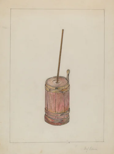 Butter Churn by Benjamin Resnick, index of american design, 1936
