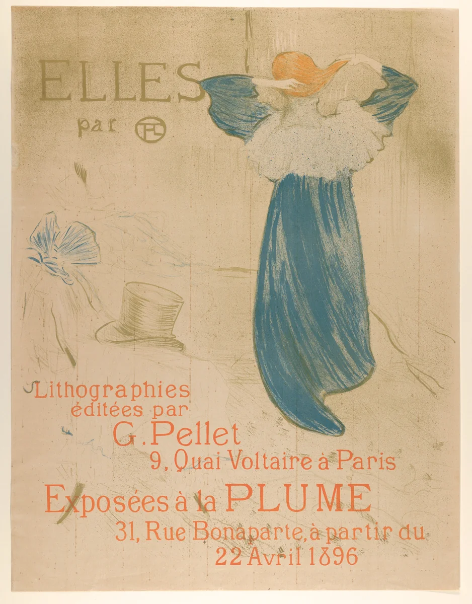 Elles (poster for 1896 exhibition at La Plume) by Henri de Toulouse-Lautrec, print, 1896