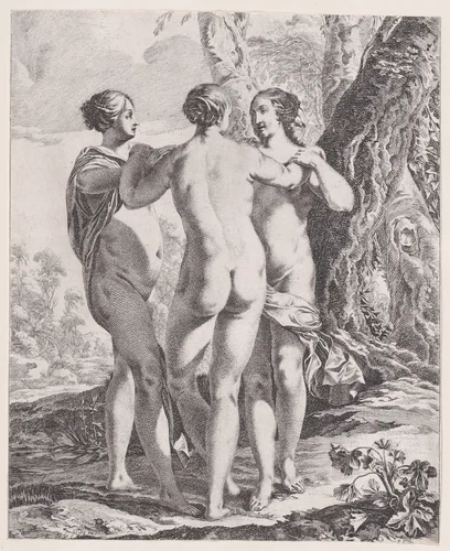 The Three Graces by François Chauveau, print, 1623-1676