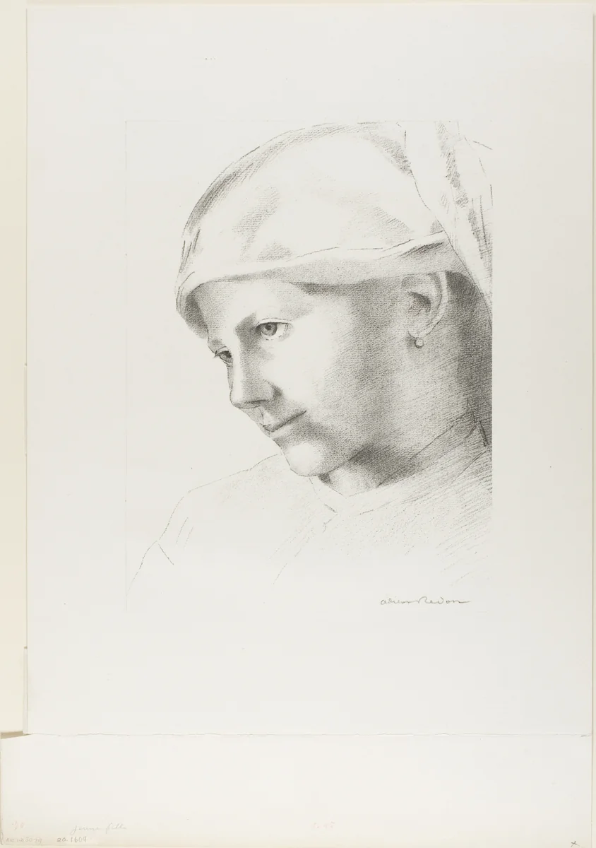 Girl by Odilon Redon, print, 1887