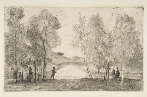 La lac du Bois de Boulogne by Félix Bracquemond, print, 1858