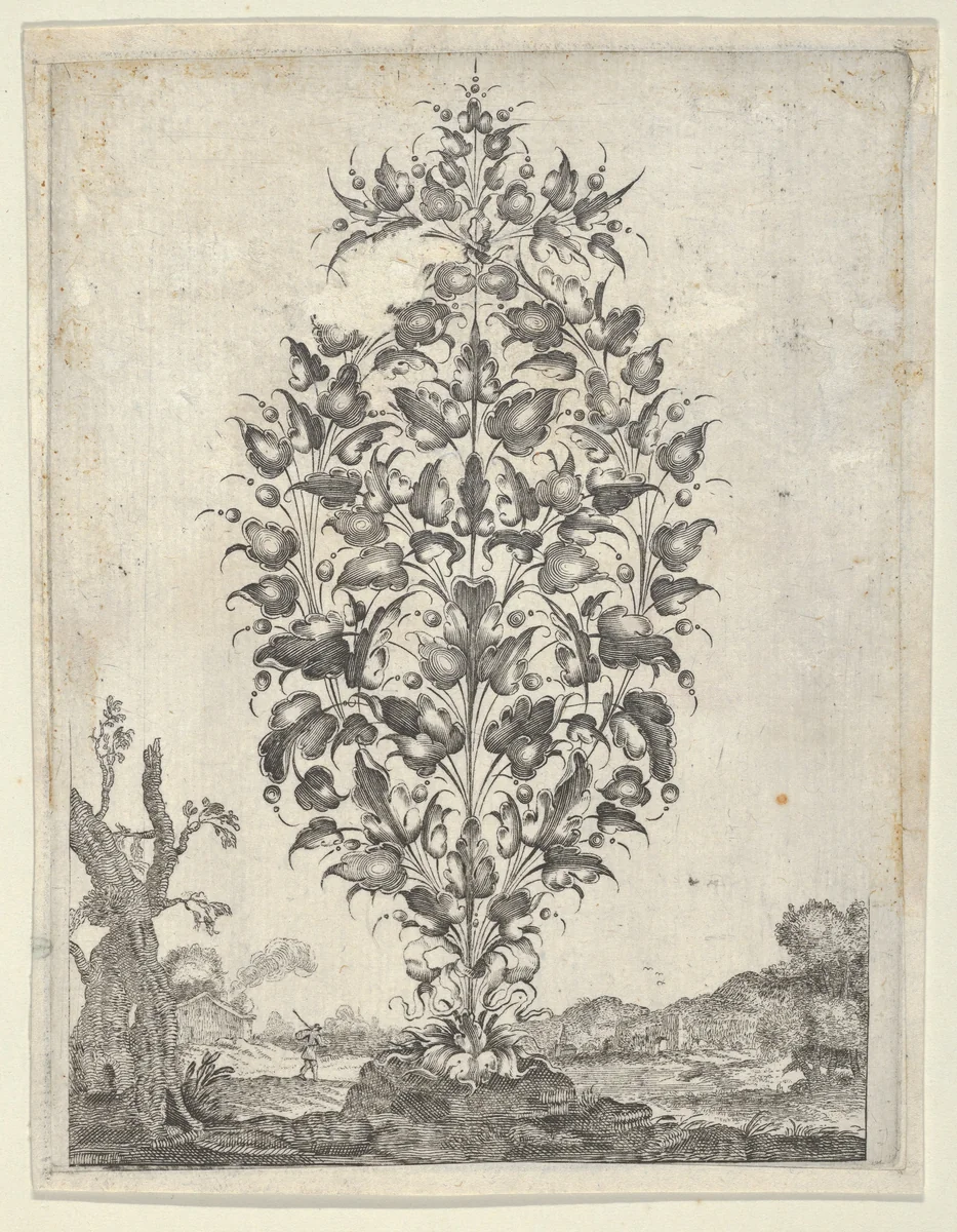 Goldsmith's Bouquet, from "Newes Lauberbuechlein" by Peter Aubry II, print, 1628-1666