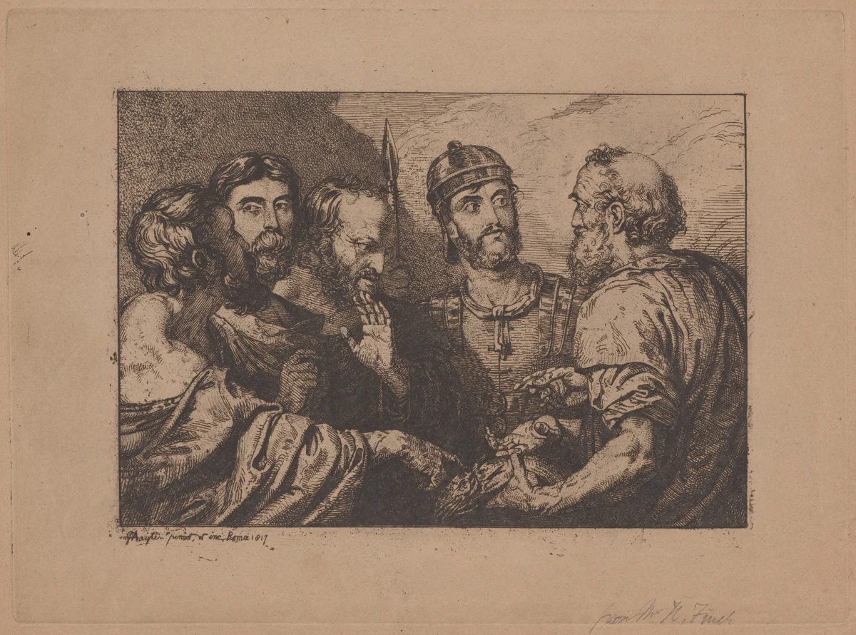 The Tribute Money by George Hayter, print, 1817