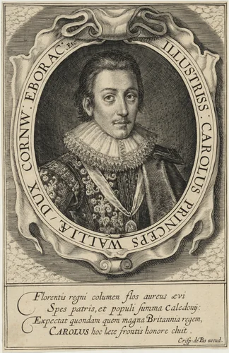 Charles I, Prince of Wales by Crispijn van de Passe I, print, 1500-1599