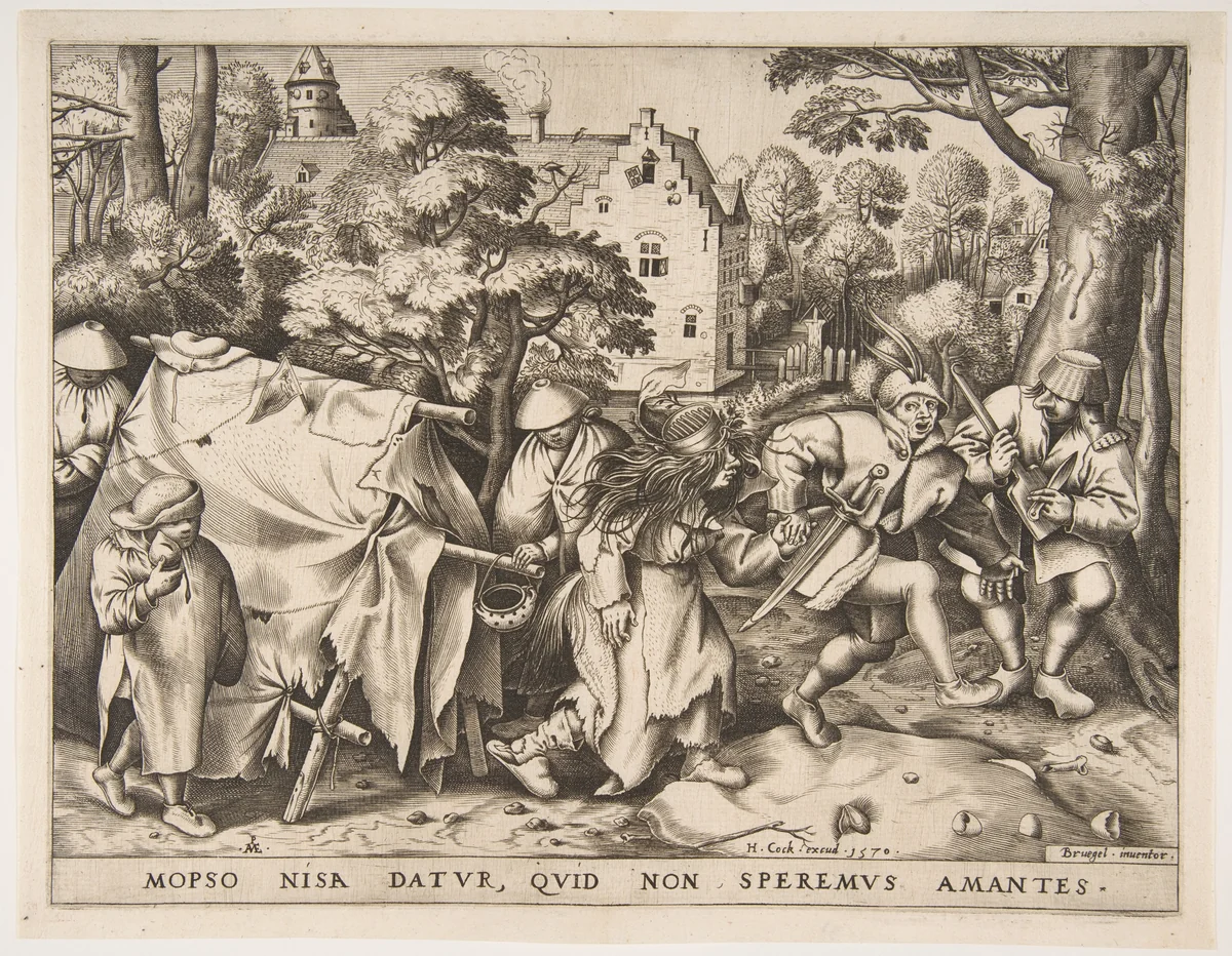 The Dirty Bride or the Marriage of Mopsus and Nisa by Pieter Bruegel, print, 1570