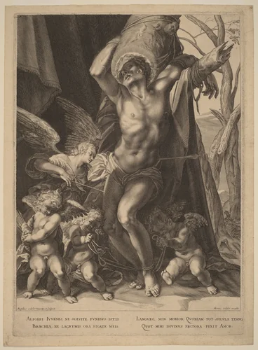 The Martyrdom of Saint Sebastian by Aegidius Sadeler II, print, 1620