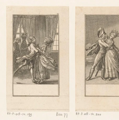 Huwelijksaanzoek van een blaaskaak by Daniel Nikolaus Chodowiecki, print, 1780