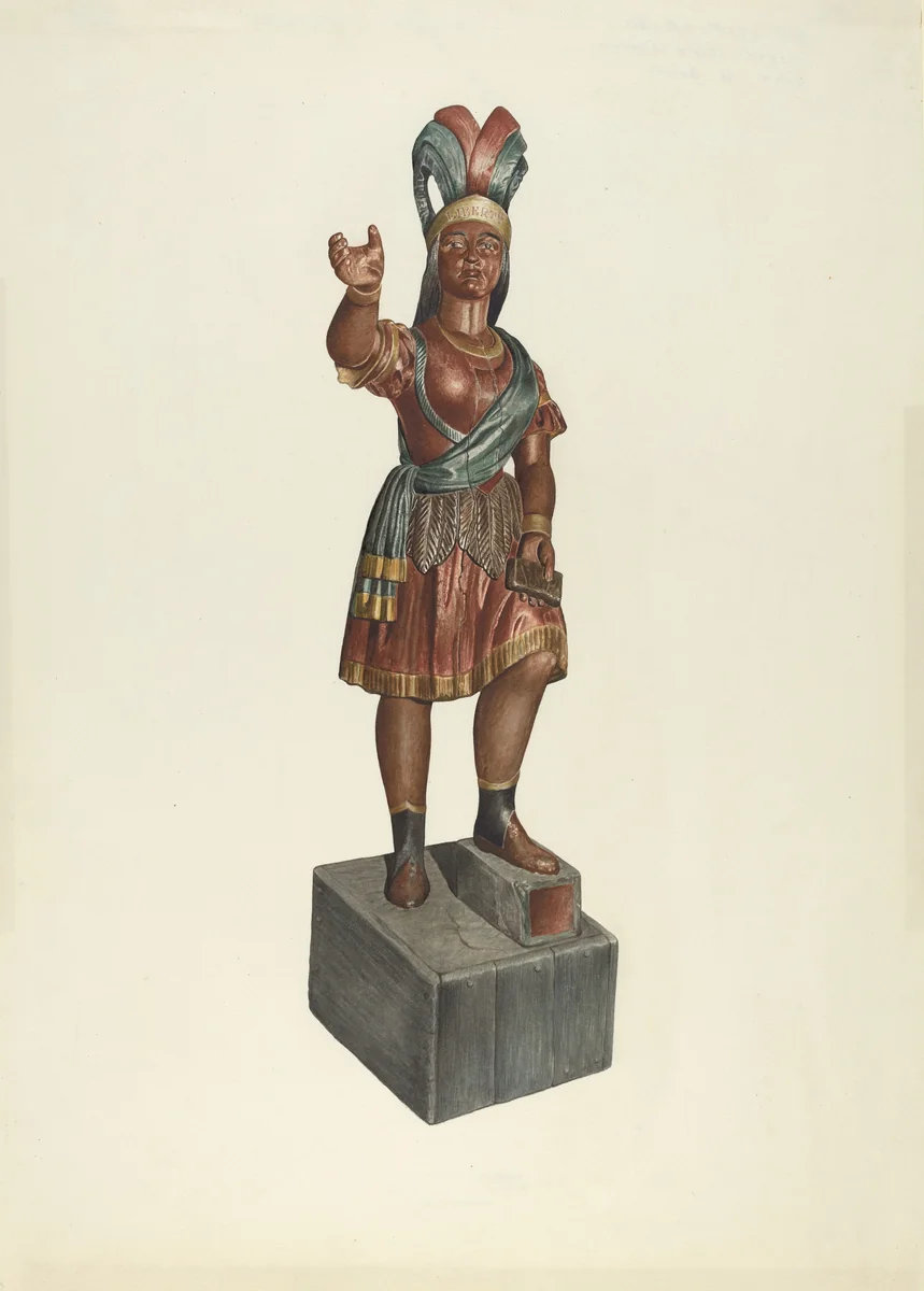 Cigar Store Indian by John Davis, index of american design, 1935-1942