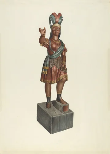 Cigar Store Indian by John Davis, index of american design, 1935-1942