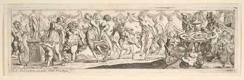 Bacchanal by Pierre Brebiette, print, 1615-1642