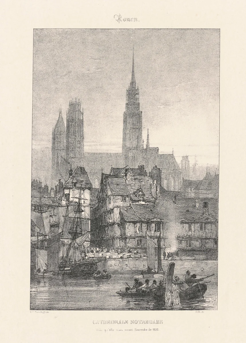 Cathedral Notre-Dame by Richard Parkes Bonington, print, 1824