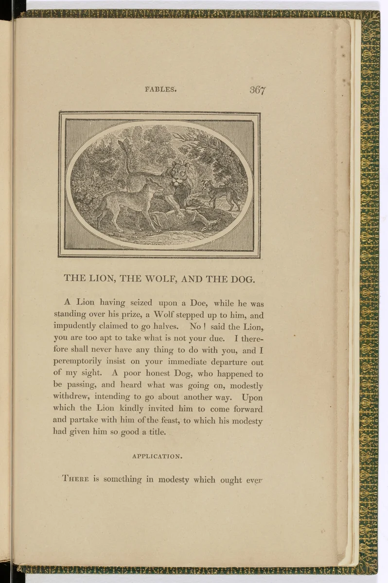 Headpiece (page 367) from The Fables of Aesop by Thomas Bewick, illustrated book, 1818