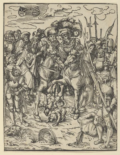 Reverse copy of The Martyrdom of St Paul from The Matyrdom of the Twelve Apostles by Lucas Cranach, print, 1472-1553