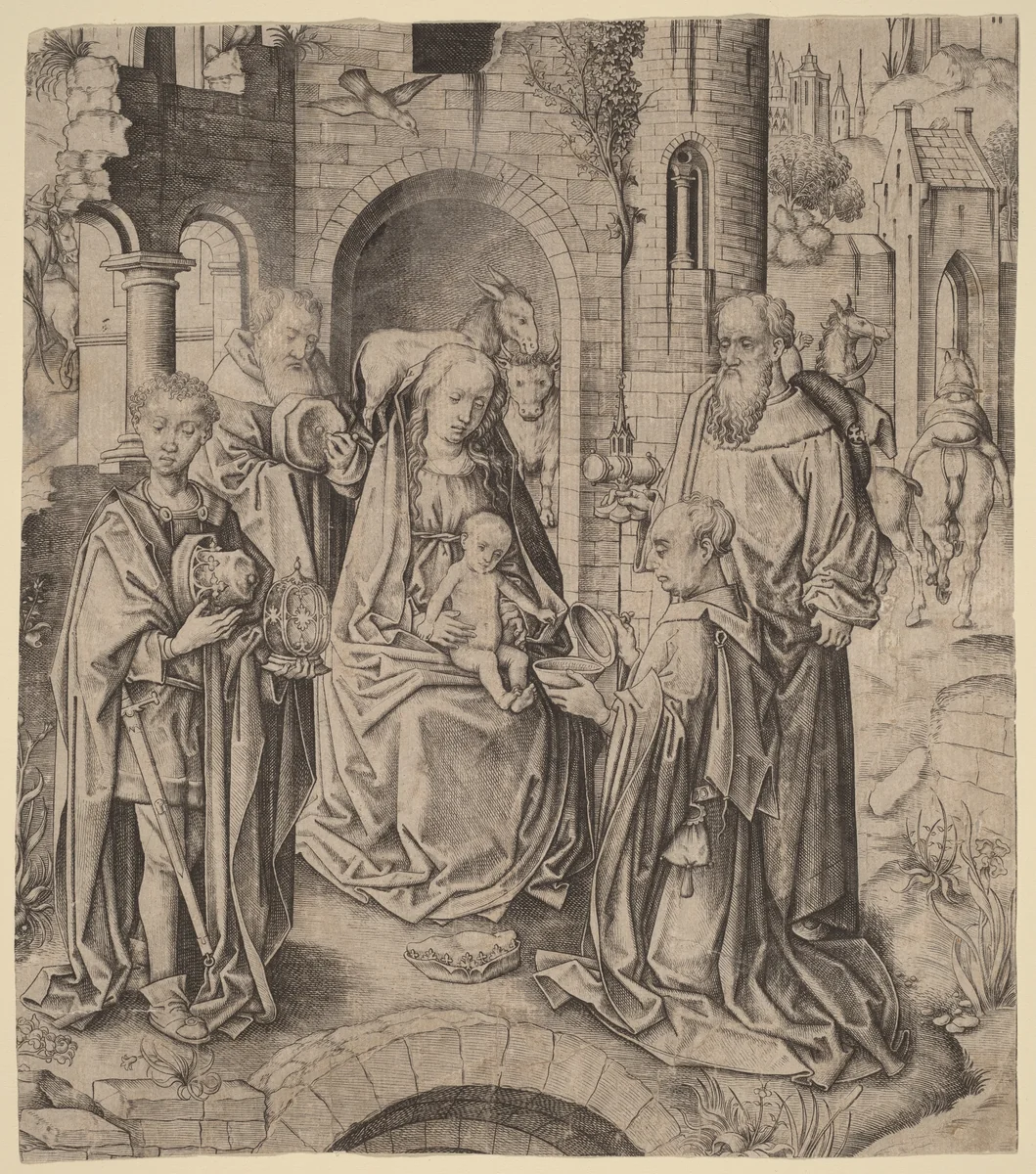 The Adoration of the Magi by Master I.A.M., print, 1480-1485