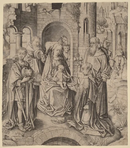 The Adoration of the Magi by Master I.A.M., print, 1480-1485