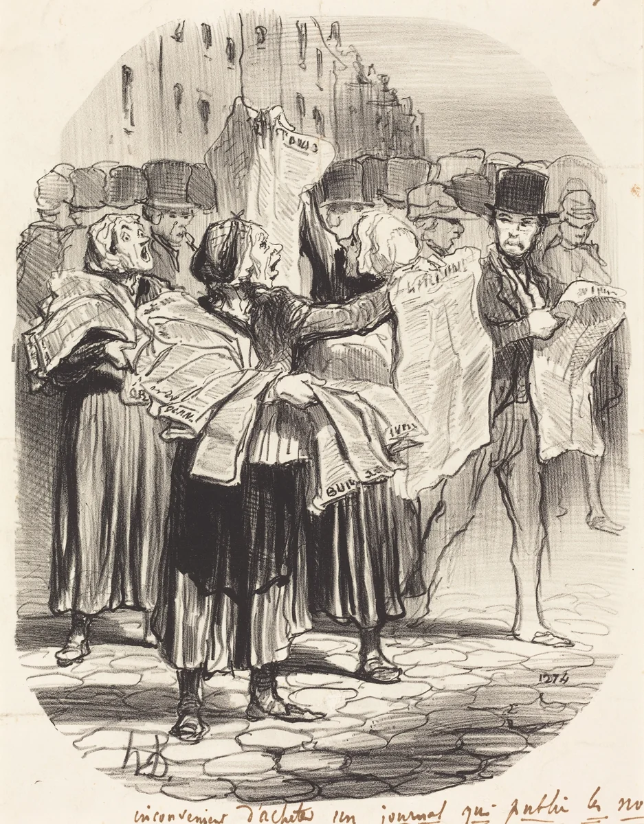 Inconvénient d'acheter un journal... by Honoré Daumier, print, 1848