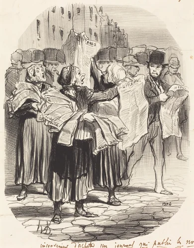 Inconvénient d'acheter un journal... by Honoré Daumier, print, 1848