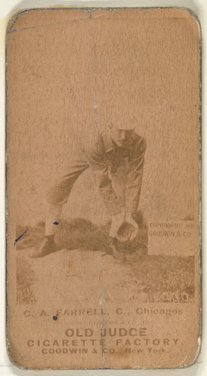 Charles Andrew "Duke" Farrell, Catcher, Chicago, from the Old Judge series (N172) for Old Judge Cigarettes by Goodwin & Company, photograph, 1887-1890