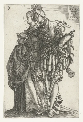 Dansend paar no. 9 by Unknown, print, 1538