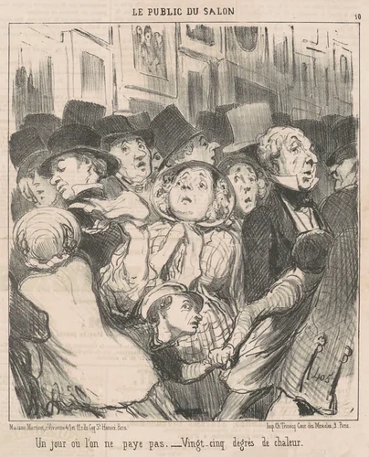 Un jour ou l'on ne paye pas by Honoré Daumier, print, 1852