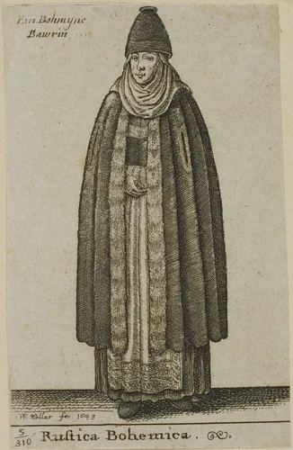 Peasant Woman from Bohemia by Wenceslaus Hollar, print, 1643