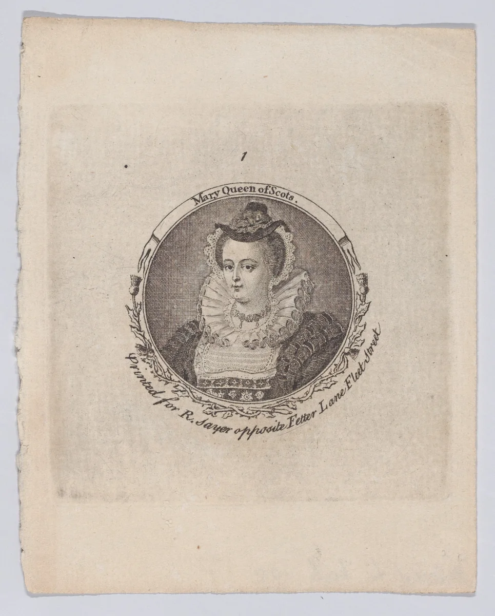Mary, Queen of Scots by Isaac Oliver, print, 1748-1760