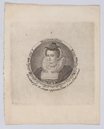 Mary, Queen of Scots by Isaac Oliver, print, 1748-1760