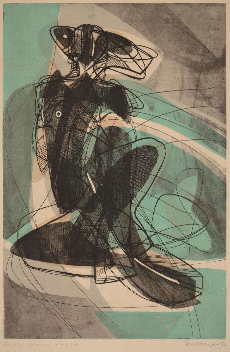Le couple (The Couple) by Stanley William Hayter, print, 1952