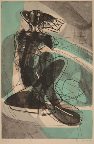 Le couple (The Couple) by Stanley William Hayter, print, 1952