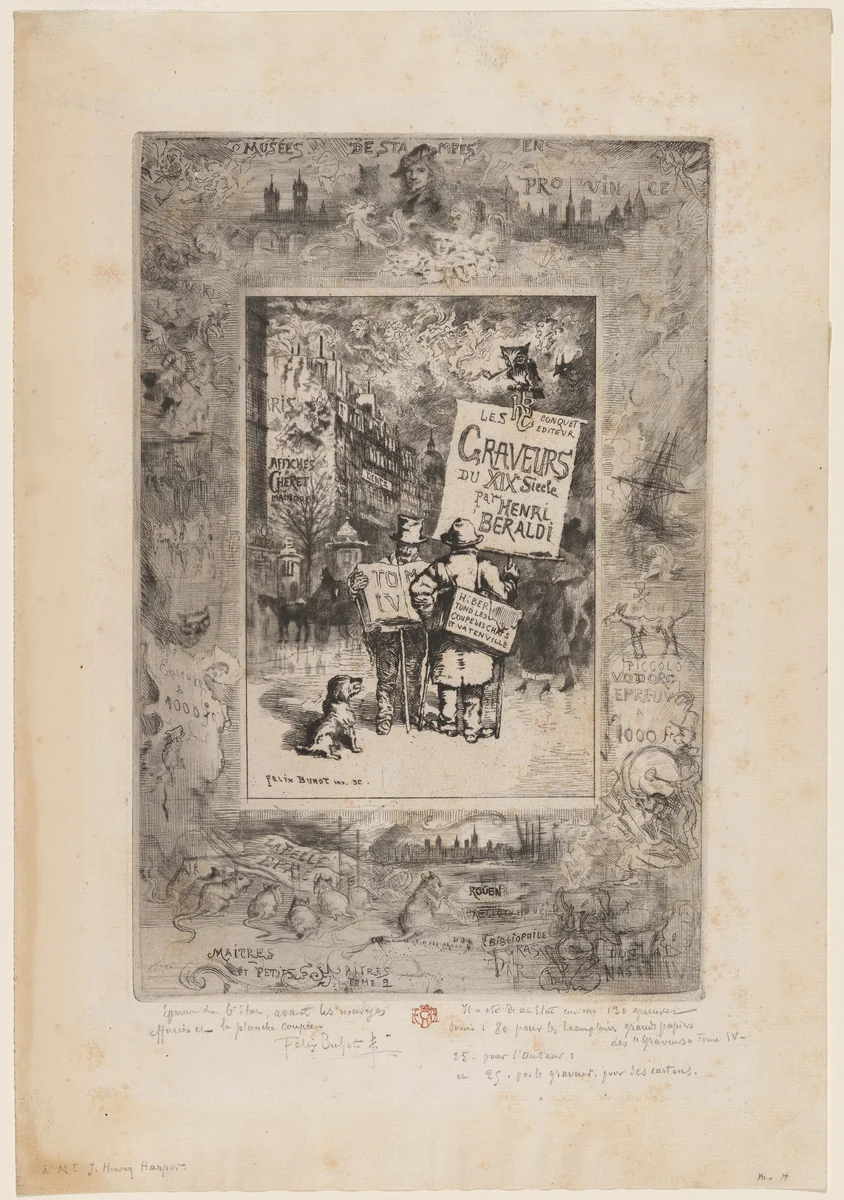 Frontispiece for "Les Graveurs du XIXe siècle de Henri Beraldi" by Félix-Hilaire Buhot, print, 1877