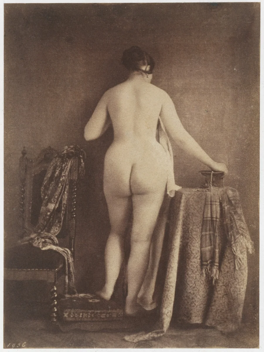 [Standing Female Nude] by Julien Vallou de Villeneuve, photograph, 1851-1855