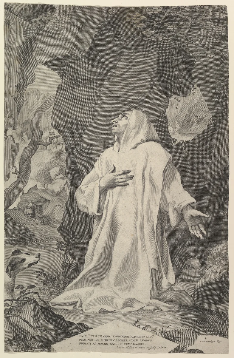 St. Bruno by Claude Mellan, print, 1600-1688