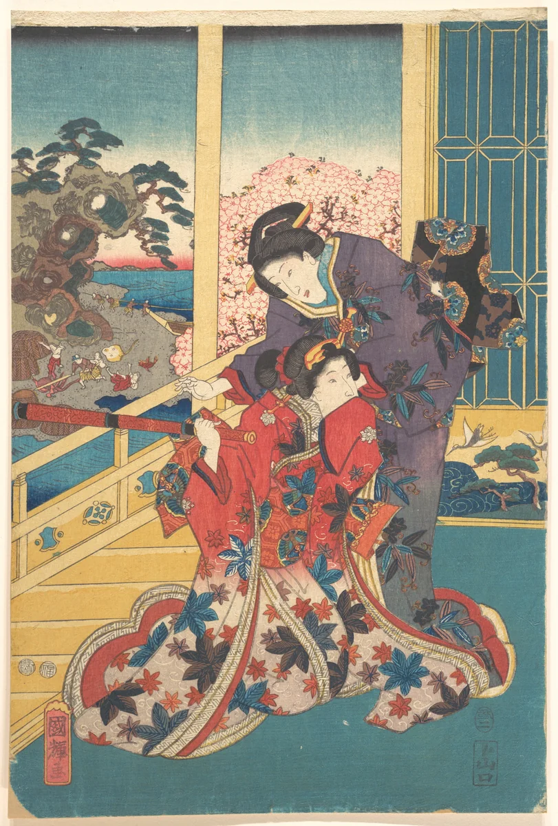 Flower of Akashi (Akashi no hana) by Utagawa Kuniteru, print, 1853