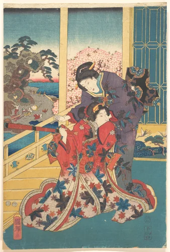 Flower of Akashi (Akashi no hana) by Utagawa Kuniteru, print, 1853