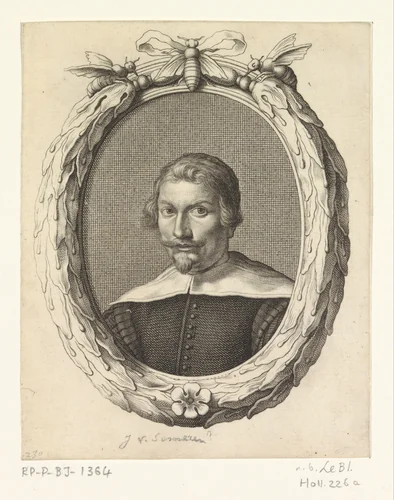 Portretbuste van een man by Cornelis Bloemaert, print, 1620-1664
