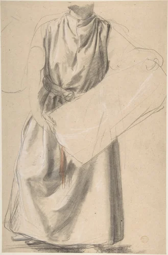 Study of a Standing Figure by Romain Cazes, drawing, 1828-1881