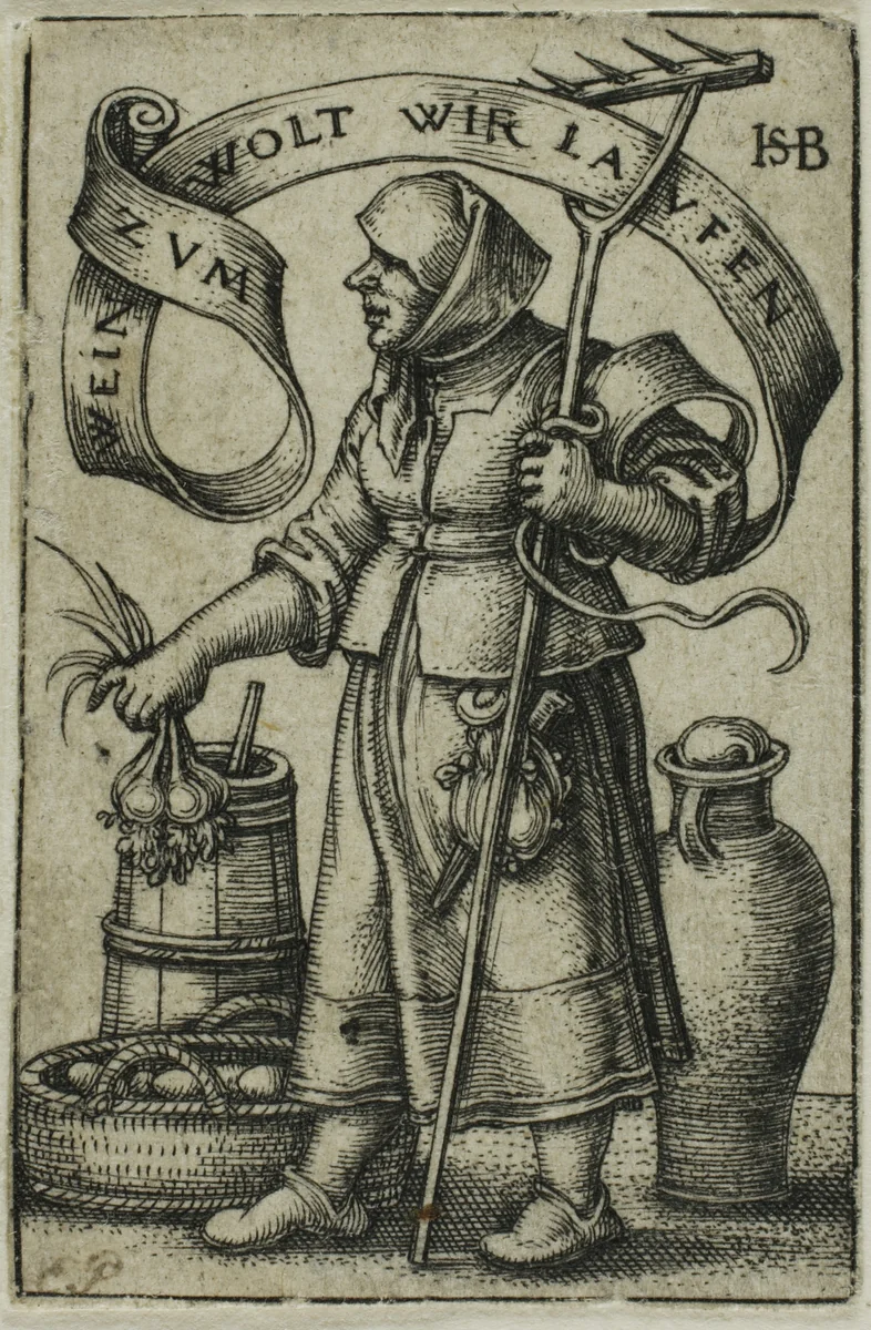 The Market Woman by Sebald Beham, print, 1537-1547