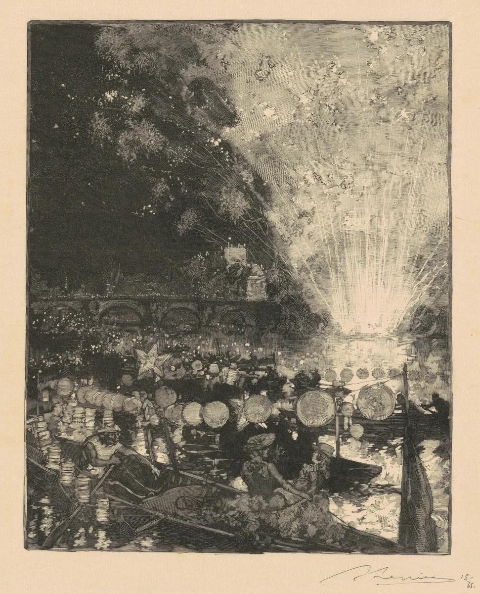 Fete Venetienne sur la Seine by Auguste Lepère, print