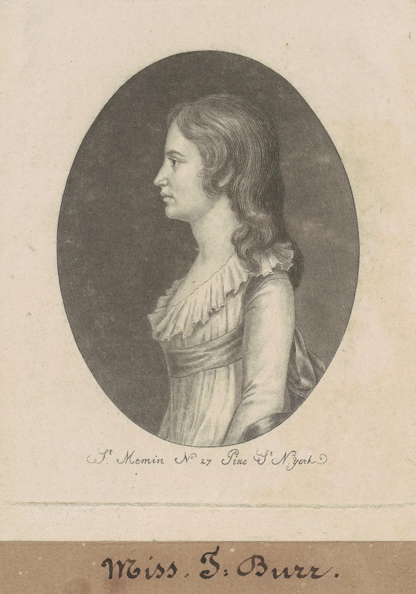 Theodosia Burr by Charles B. J. Févret de Saint-Mémin, print, 1797