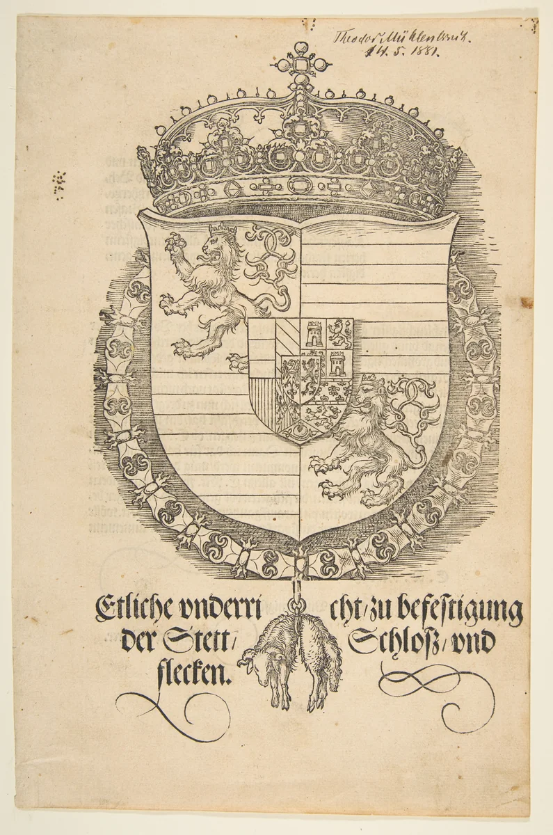 Coat of Arms of Ferdinand I by Albrecht Dürer, print, 1485-1528