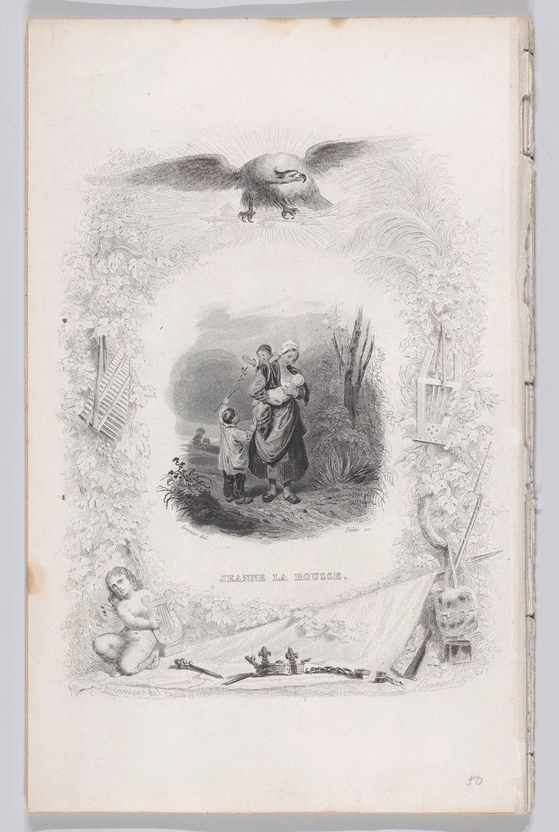 Jeanne, the Redhead, from "The Songs of Béranger" by François-Louis Français, print, 1829