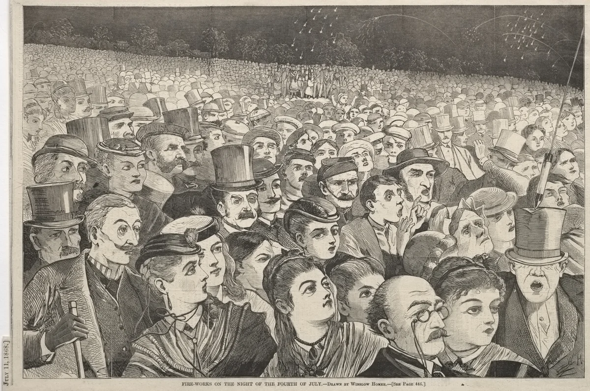 Fire-Works on the Night of the Fourth of July by Winslow Homer, print, 1868