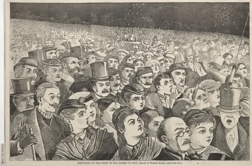 Fire-Works on the Night of the Fourth of July by Winslow Homer, print, 1868
