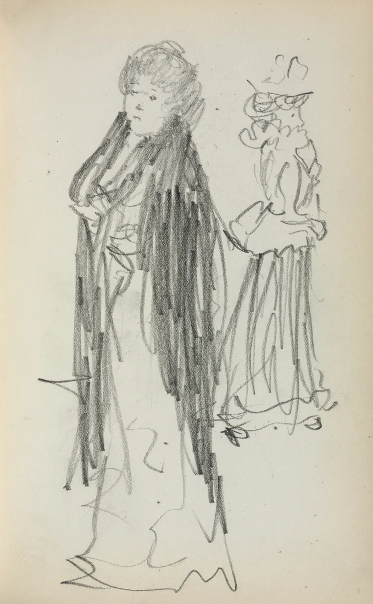 Italian Sketchbook: Two Standing Women (page 129) by Maurice Prendergast, book, 1898-1899