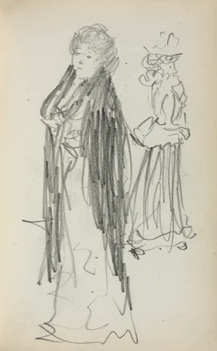 Italian Sketchbook: Two Standing Women (page 129) by Maurice Prendergast, book, 1898-1899