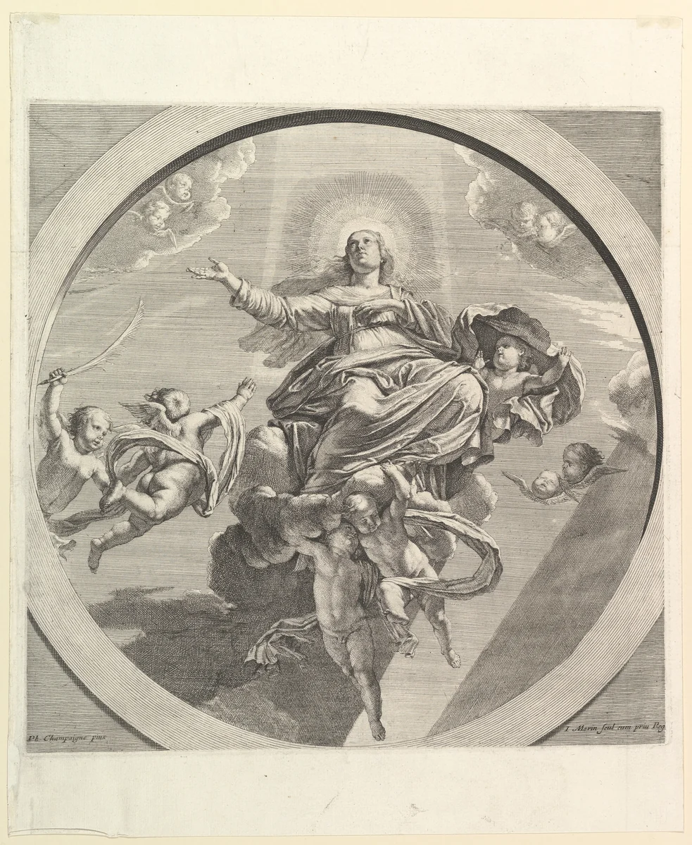L'Assomption de la Vierge by Jean Morin, print, 1605-1650