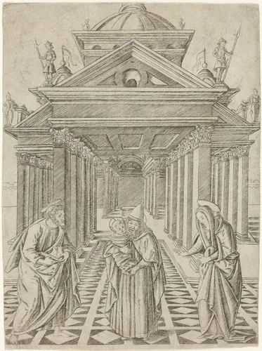 The Presentation in the Temple, from the Mysteries of the Rosary by Francesco Rosselli, print, 1490