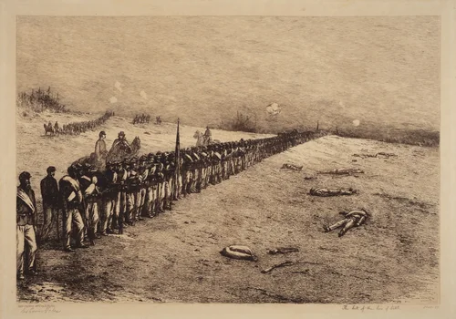 The Halt of the Line of Battle by Edwin Forbes, print, 1876