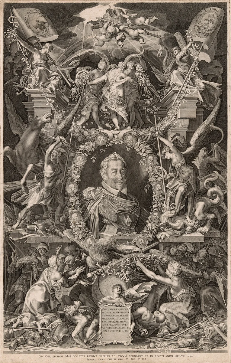 Portrait of Emperor Matthias by Aegidius Sadeler, print, 1614